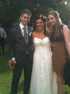 Melissa at her wedding in 2013 with her siblings Alix and Michael.