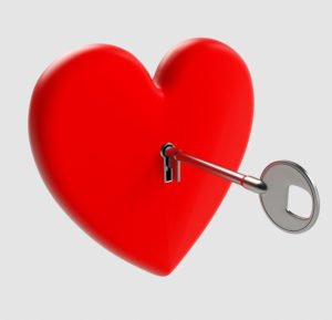 A heart being unlocked