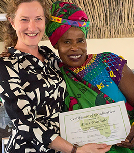gtella and Esther with certificate