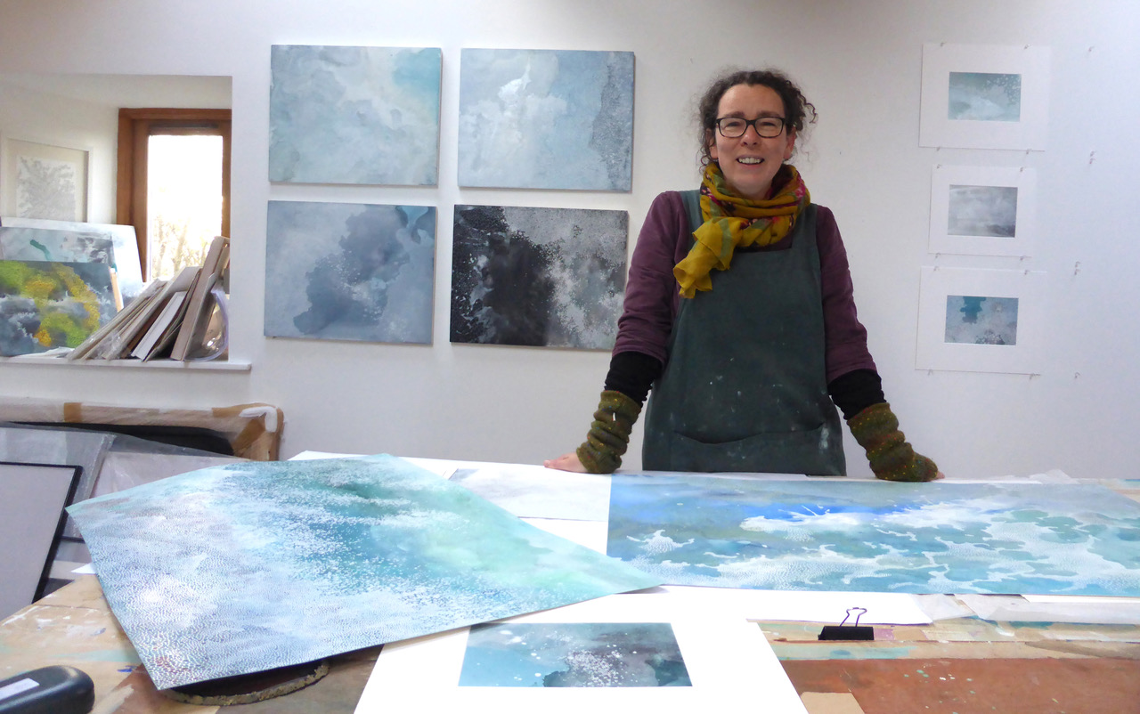 Sam Clark in her studio