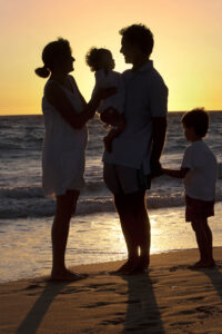 Family by the sea
