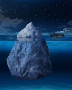 Iceberg and ship