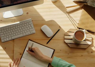 Essentials desk with screen