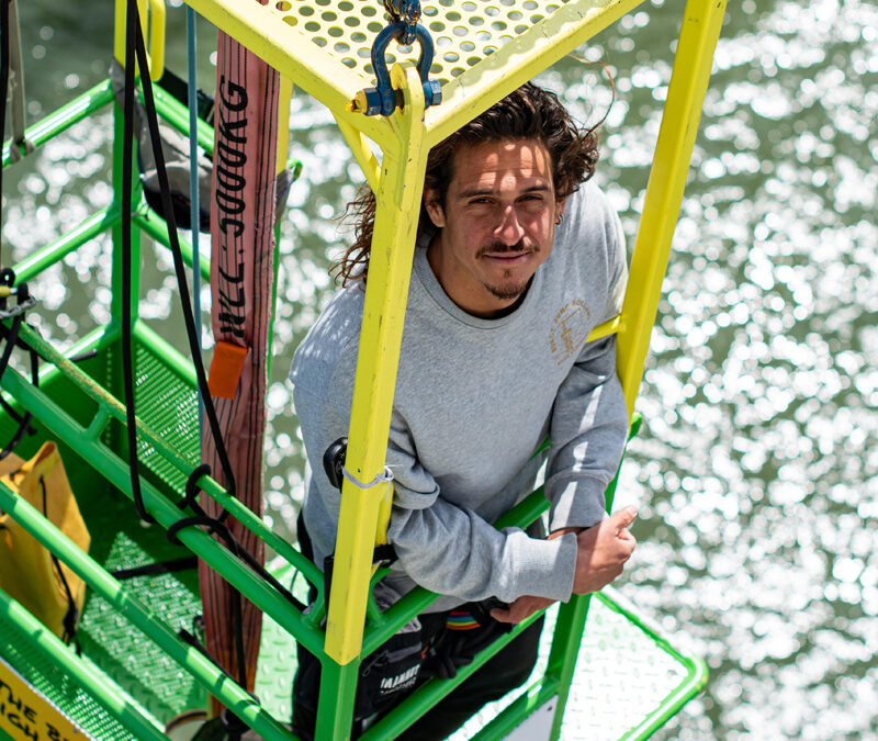 Jumping with joy, by bungee jump manager Ty De Kort